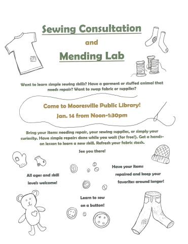 Sewing Consultation & Mending Lab Sign